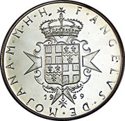 Malta 9 Tari Angelo 1969 proof X# 30 F∙ANGELUS∙DE∙MOJANA∙M∙M∙H∙H∙ 1969 coin obverse