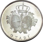 Malta 9 Tari Angelo 1972 proof X# 49 9 TARI coin reverse