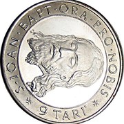 Malta 9 Tari Angelo 1973 proof X# 53 S∙IOAN∙BAPT∙ORA∙PRO∙NOBIS∙ 9 TARI coin reverse