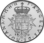 Malta 9 Tari (Angelo) X# 36 F∙ANGELUS∙DE∙MOJANA∙M∙M∙H∙H∙ 1970 coin obverse