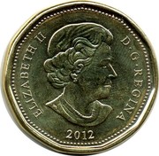 Canada Dollar Lucky Loon 2014 KM# 1587 ELIZABETH II D.G.REGINA 2012 coin obverse Canada Dollar Lucky Loon 2014 KM# 1587 ELIZABETH II D.G.REGINA 2012 coin obverse
