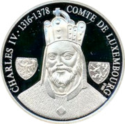 Luxembourg ECU Charles IV 1993 Proof X# 40 CHARLES IV 1316-1378 COMTE DE LUXEMBOURG coin obverse