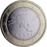Estonia Euro Map of Estonia 2011 KM# 67 2011 EESTI coin obverse Estonia Euro Map of Estonia 2011 KM# 67 2011 EESTI coin obverse