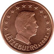 Luxembourg Euro Cent Henri I 2003 (u) KM# 75 LËTZEBUERG 2002 GC coin obverse Luxembourg Euro Cent Henri I 2003 (u) KM# 75 LËTZEBUERG 2002 GC coin obverse