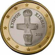 Cyprus Euro Cruciform idol 2008 KM# 84 ΚΥΠΡΟΣ KIBRIS 2008 coin obverse