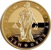 Malta Fifty Euro 50 Euro 2018 MELITA 2018 FIFTY EURO coin obverse