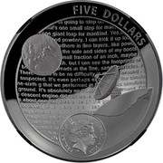 Australia Five Dollars Apollo 11 Moon Landing Domed 2019 Proof FIVE DOLLARS ELIZABETH II AUSTRALIA 2019 coin obverse Australia Five Dollars Apollo 11 Moon Landing Domed 2019 Proof FIVE DOLLARS ELIZABETH II AUSTRALIA 2019 coin obverse