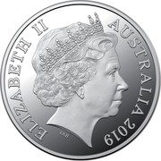Australia Five Dollars Mutiny on the Bounty 2019 ELIZABETH II AUSTRALIA 2019 IRB coin obverse Australia Five Dollars Mutiny on the Bounty 2019 ELIZABETH II AUSTRALIA 2019 IRB coin obverse