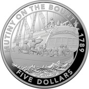 Australia Five Dollars Mutiny on the Bounty 2019 1 OZ .999 AG: MUTINY OF THE BOUNTY - 1789 FIVE DOLLARS coin reverse Australia Five Dollars Mutiny on the Bounty 2019 1 OZ .999 AG: MUTINY OF THE BOUNTY - 1789 FIVE DOLLARS coin reverse