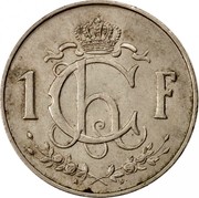 Luxembourg Franc Charlotte 1964 KM# 46.2 1 CH F. A.B. coin reverse Luxembourg Franc Charlotte 1964 KM# 46.2 1 CH F. A.B. coin reverse