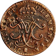 Luxembourg Liard Maria Theresa 1759 (b) KM# 3 JUSTICIA ET CLEMENTIA• coin reverse Luxembourg Liard Maria Theresa 1759 (b) KM# 3 JUSTICIA ET CLEMENTIA• coin reverse