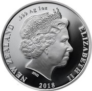 New Zealand One Dollar Back from the Brink 2018 NEW ZEALAND .999 AG 1 OZ ELIZABETH II 2018 coin obverse