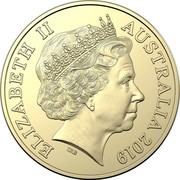 Australia One Dollar Mutiny on the Bounty 2019 UNC in Coincard ELIZABETH II AUSTRALIA 2019 IRB coin obverse Australia One Dollar Mutiny on the Bounty 2019 UNC in Coincard ELIZABETH II AUSTRALIA 2019 IRB coin obverse