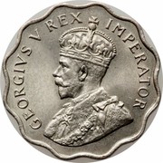 Cyprus Piastre George V 1934 KM# 21 GEORGIVS V REX IMPERATOR coin obverse