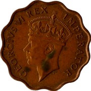 Cyprus Piastre George VI 1945 KM# 23a GEORGIVS VI REX IMPERATOR PM coin obverse