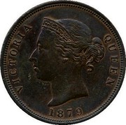 Cyprus Piastre Thin 1 1879 KM# 3.1 VICTORIA QUEEN 1879 coin obverse Cyprus Piastre Thin 1 1879 KM# 3.1 VICTORIA QUEEN 1879 coin obverse