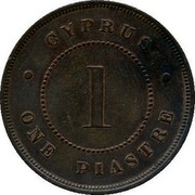 Cyprus Piastre Thin 1 1879 KM# 3.1 CYPRUS • ONE PIASTRE • 1 coin reverse Cyprus Piastre Thin 1 1879 KM# 3.1 CYPRUS • ONE PIASTRE • 1 coin reverse