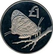 Cyprus Pound Cyprus Butterfly 2002 Proof KM# 96 1£ coin reverse
