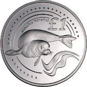 Cyprus Pound Mediterranean Monk Seal 2005 Proof KM# 76a £1 MONACHUS MONACHUS coin reverse Cyprus Pound Mediterranean Monk Seal 2005 Proof KM# 76a £1 MONACHUS MONACHUS coin reverse