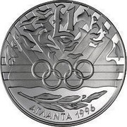Cyprus Pound Olympic Games Atlanta 1996 Proof KM# 71a 1£ ATLANTA 1996 coin reverse