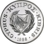 Cyprus Pound World Wildlife Fund 1986 Proof KM# 59a 1960 CYPRUS ∙ ΚΥΠΡΟΣ ∙ KIBRIS ∙ 1986 ∙ coin obverse