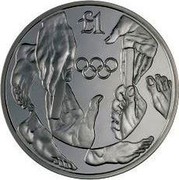 Cyprus Pound XXV Summer Olympic Games 1992 Barcelona 1992 KM# 67 £1 coin reverse
