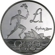 Cyprus Pound XXVII Summer Olympic Games 2000 Sydney 2000 KM# 92 SYDNEY 2000 £1 coin reverse