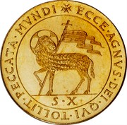 Malta S•X (Angelo) X# 8 ECCE•AGNVS•DEI•QVI•TOLIT•PECCATA•MVNDI S•X coin reverse