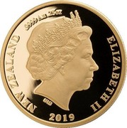 New Zealand Ten Dollars Kiwi 2019 NEW ZEALAND .9999 AU .25 OZ ELIZABETH II 2019 coin obverse New Zealand Ten Dollars Kiwi 2019 NEW ZEALAND .9999 AU .25 OZ ELIZABETH II 2019 coin obverse