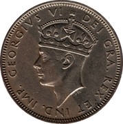 Cyprus Two Shillings George VI 1947 KM# 28 GEORGIVS VI DEI GRA. REX ET IND. IMP. coin obverse