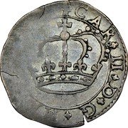 Ireland 1/2 Crown Charles I 1649 KM# 83 CAR II D G coin obverse Ireland 1/2 Crown Charles I 1649 KM# 83 CAR II D G coin obverse