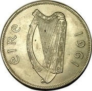 Ireland 1/2 Crown 1961 KM# 16a Republic ÉIRE 1963 coin obverse Ireland 1/2 Crown 1961 KM# 16a Republic ÉIRE 1963 coin obverse