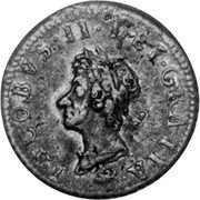 Ireland 1/2 Penny James II 1690 KM# 104 JACOBVS II GRATIA coin obverse Ireland 1/2 Penny James II 1690 KM# 104 JACOBVS II GRATIA coin obverse