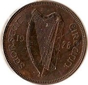 Ireland 1/2 Penny 1928 KM# 2 Sterling Coinage SAORSTÁT ÉIREANN 19 28 coin obverse Ireland 1/2 Penny 1928 KM# 2 Sterling Coinage SAORSTÁT ÉIREANN 19 28 coin obverse