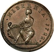 Ireland 1/2 Penny George I 1722 Proof KM# 116a • HIBERNIA • 1722 • coin reverse Ireland 1/2 Penny George I 1722 Proof KM# 116a • HIBERNIA • 1722 • coin reverse