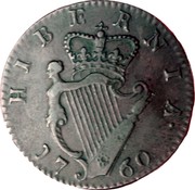 Ireland 1/2 Penny George II 1760 KM# 136 HIBERNIA 1760 coin reverse Ireland 1/2 Penny George II 1760 KM# 136 HIBERNIA 1760 coin reverse