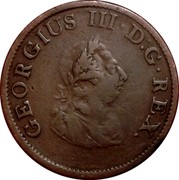 Ireland 1/2 Penny George III 1805 KM# 147.1a GEORGIUS III D∙G∙REX. coin obverse