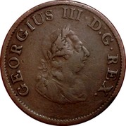 Ireland 1/2 Penny George III 1805 Restrike. Proof KM# 147.2 GEORGIUS III D∙G∙REX. coin obverse Ireland 1/2 Penny George III 1805 Restrike. Proof KM# 147.2 GEORGIUS III D∙G∙REX. coin obverse