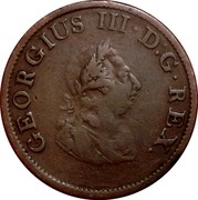 Ireland 1/2 Penny George III 1805 Restrike. Proof KM# 147.2d GEORGIUS III D∙G∙REX. coin obverse Ireland 1/2 Penny George III 1805 Restrike. Proof KM# 147.2d GEORGIUS III D∙G∙REX. coin obverse