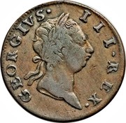 Ireland 1/2 Penny George III short bust type 1766 KM# 137 GEORGIVS III REX. coin obverse