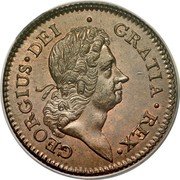 Ireland 1/2 Penny 1723 Proof KM# 117.1a Standard Coinage GEORGIUS DEI GRATIA REX coin obverse Ireland 1/2 Penny 1723 Proof KM# 117.1a Standard Coinage GEORGIUS DEI GRATIA REX coin obverse