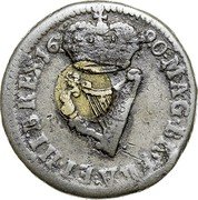Ireland 1/2 Penny James II Gun Money 1690 Proof KM# 96a MAG BR FRA ET HIB REX 1690 coin reverse Ireland 1/2 Penny James II Gun Money 1690 Proof KM# 96a MAG BR FRA ET HIB REX 1690 coin reverse