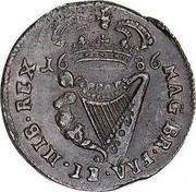 Ireland 1/2 Penny James II 1686 KM# 92a IACOBVS II DEI GRATIA coin reverse Ireland 1/2 Penny James II 1686 KM# 92a IACOBVS II DEI GRATIA coin reverse