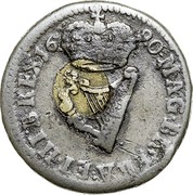 Ireland 1/2 Penny James II 1690 KM# 96 MAG∙BR∙FRA∙ET∙HIB∙REX 1690 coin reverse Ireland 1/2 Penny James II 1690 KM# 96 MAG∙BR∙FRA∙ET∙HIB∙REX 1690 coin reverse