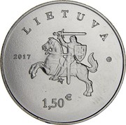 Lithuania 1.5 Euro Lithuanian Hound and Zemaitukas 2017 KM# 225 LIETUVA 2017 1,50 € coin obverse Lithuania 1.5 Euro Lithuanian Hound and Zemaitukas 2017 KM# 225 LIETUVA 2017 1,50 € coin obverse
