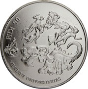 Lithuania 1.5 Euro The 50th Physicists Day of Vilnius University 2018 LMK KM# 227 FIDI 50 VILNIAUS UNIVERSITETAS coin reverse Lithuania 1.5 Euro The 50th Physicists Day of Vilnius University 2018 LMK KM# 227 FIDI 50 VILNIAUS UNIVERSITETAS coin reverse