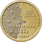 USA $1 (American Innovation - Classifying the Stars) UNITED STATES OF AMERICA ANNIE JUMP CANNON CLASSIFYING THE STARS DELAWARE coin reverse USA $1 (American Innovation - Classifying the Stars) UNITED STATES OF AMERICA ANNIE JUMP CANNON CLASSIFYING THE STARS DELAWARE coin reverse