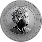 Australia 1 Dollar 6th Portrait - Year of the Mouse 2020 P Declared mintage ELIZABETH II AUSTRALIA JC 1OZ 9999 AG 1 DOLLAR coin obverse Australia 1 Dollar 6th Portrait - Year of the Mouse 2020 P Declared mintage ELIZABETH II AUSTRALIA JC 1OZ 9999 AG 1 DOLLAR coin obverse