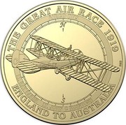Australia 1 Dollar Airco DH9 2019 THE GREAT AIR RACE 1919 ENGLAND TO AUSTRALIA AIRCO DH9 LT. RAY PARER LT. JOHN C MCINTOSH coin reverse Australia 1 Dollar Airco DH9 2019 THE GREAT AIR RACE 1919 ENGLAND TO AUSTRALIA AIRCO DH9 LT. RAY PARER LT. JOHN C MCINTOSH coin reverse