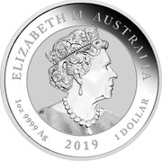 Australia 1 Dollar Graduation (Coloured) 2019 P ELIZABETH II AUSTRALIA JC 1OZ 9999 AG 2019 1 DOLLAR coin obverse Australia 1 Dollar Graduation (Coloured) 2019 P ELIZABETH II AUSTRALIA JC 1OZ 9999 AG 2019 1 DOLLAR coin obverse